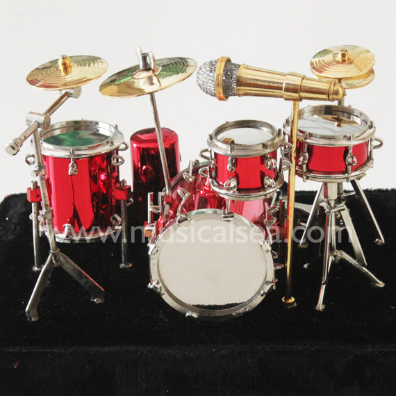 Red miniature drum set gifts metal craft